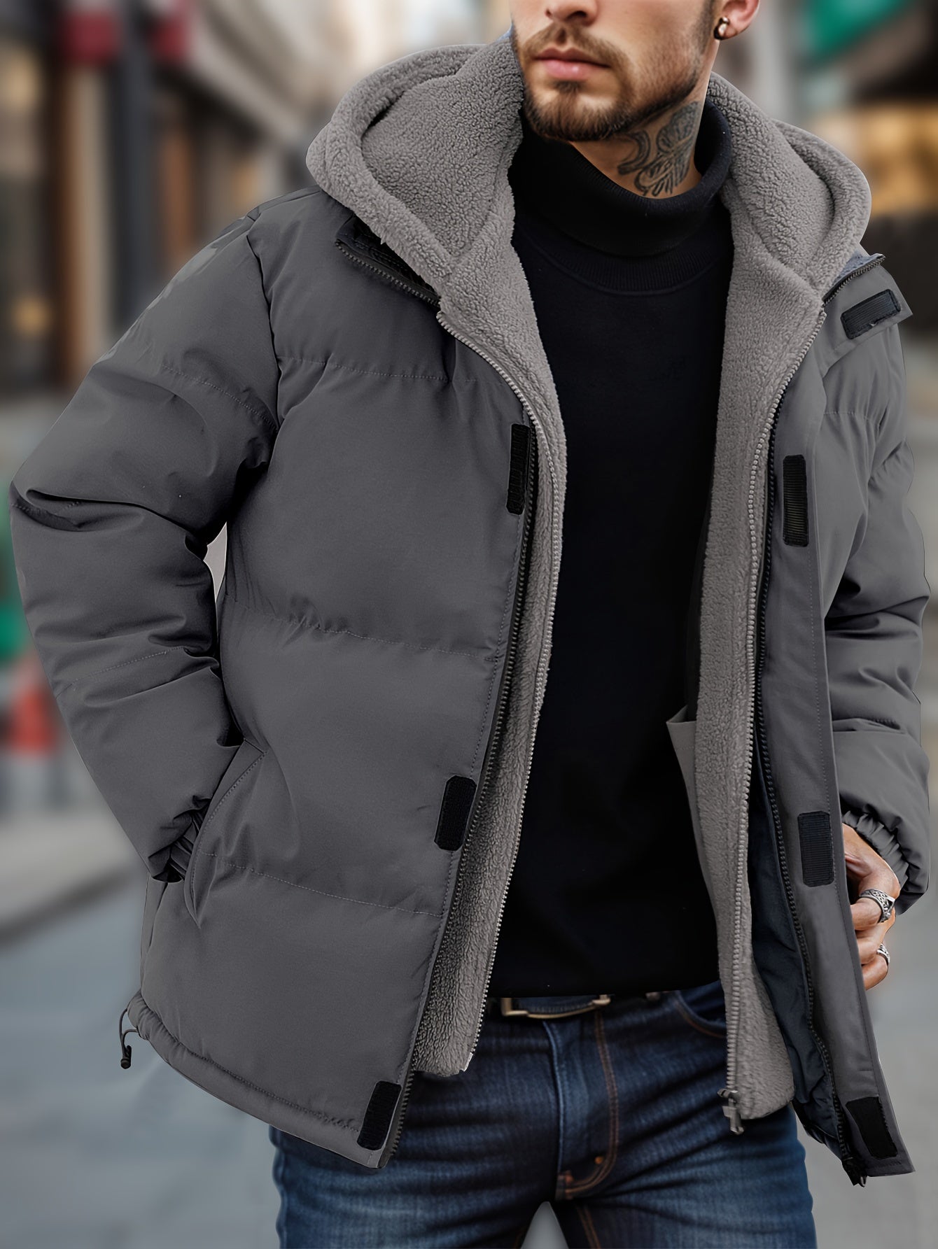 Warm Insulated Mens Puffer Coat