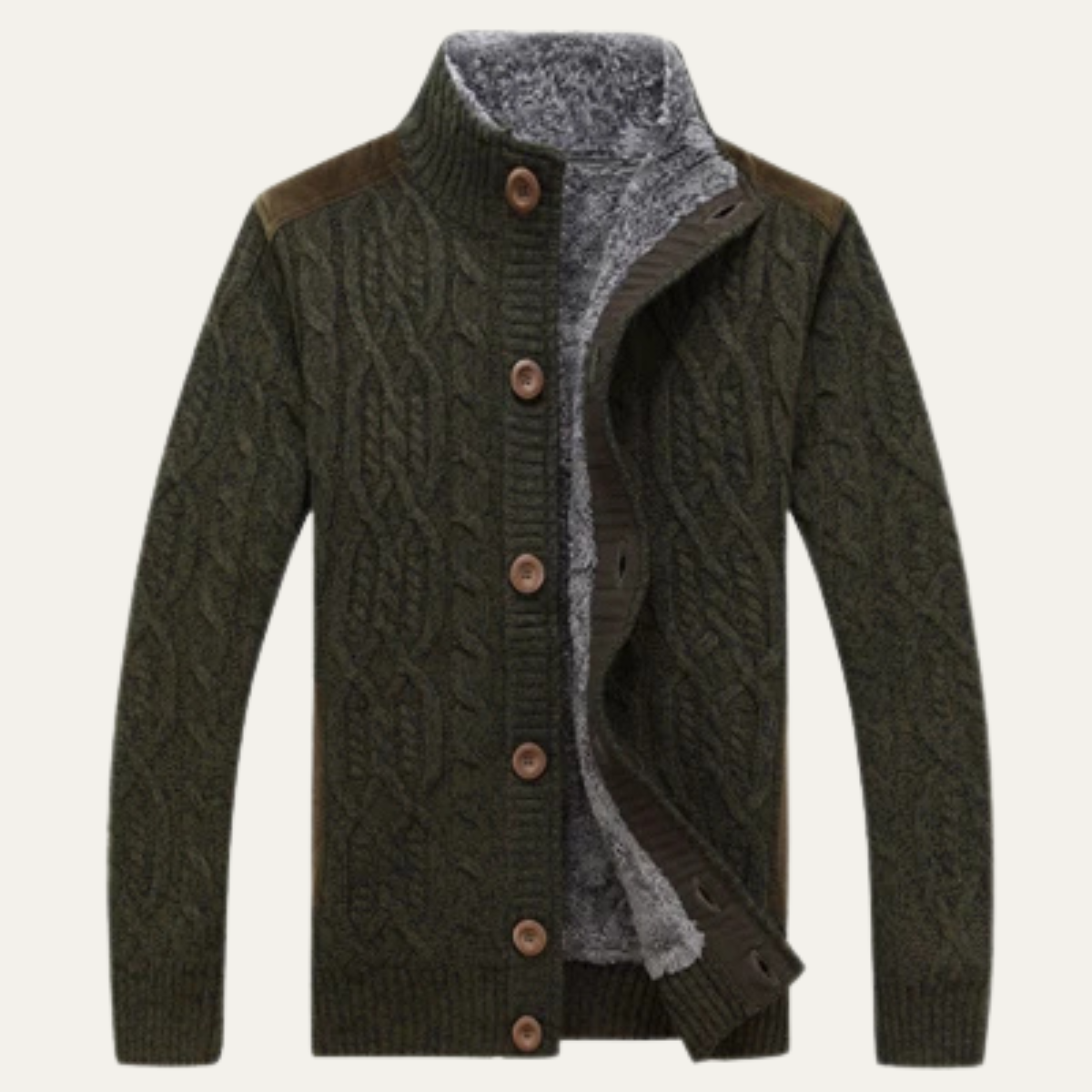 Thick Cozy Fleece Mens Winter Sweater Cardigan