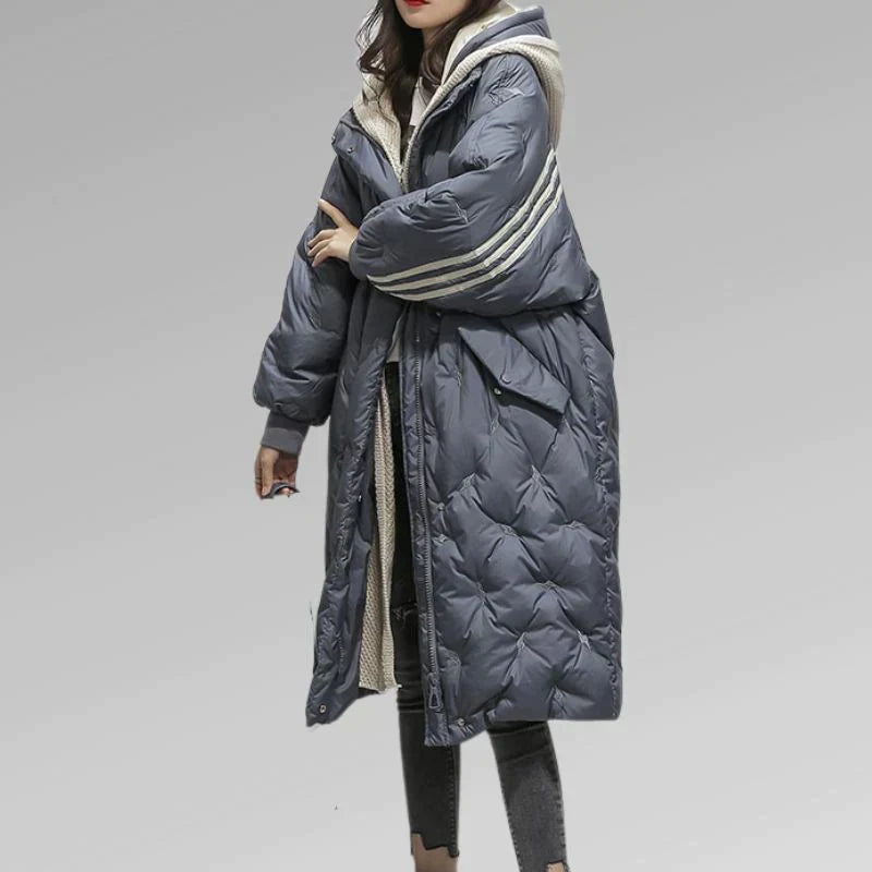 Warm Quilted Parka Coat for Ladies