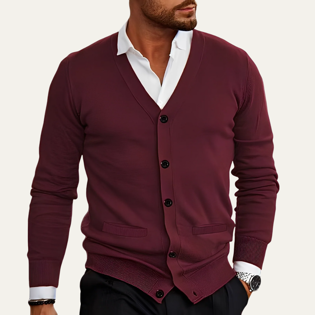 Men's Soft Crew Neck Knit Cardigan