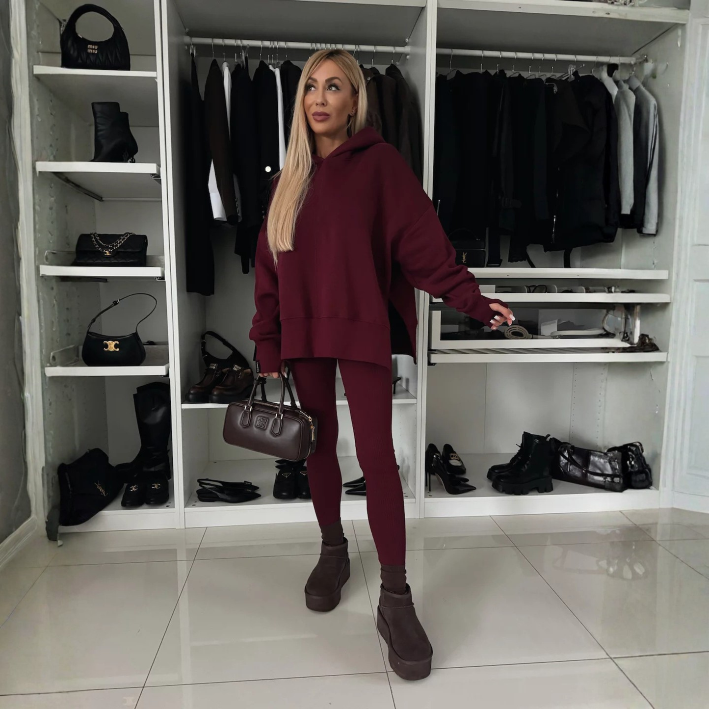 Comfy Hooded Sweatshirt and Legging Set