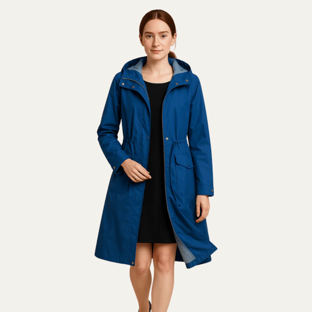 Ladies Adjustable Hooded Water Resistant Parka Jacket