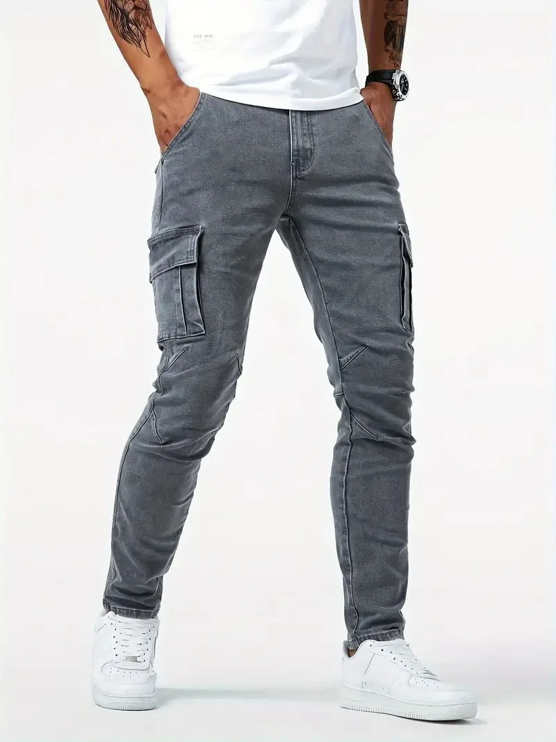 Regular Fit Mens Straight Leg Jeans with Pockets