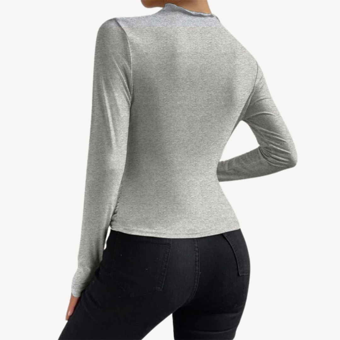 Fashionable Side Ruched Women's Blouse