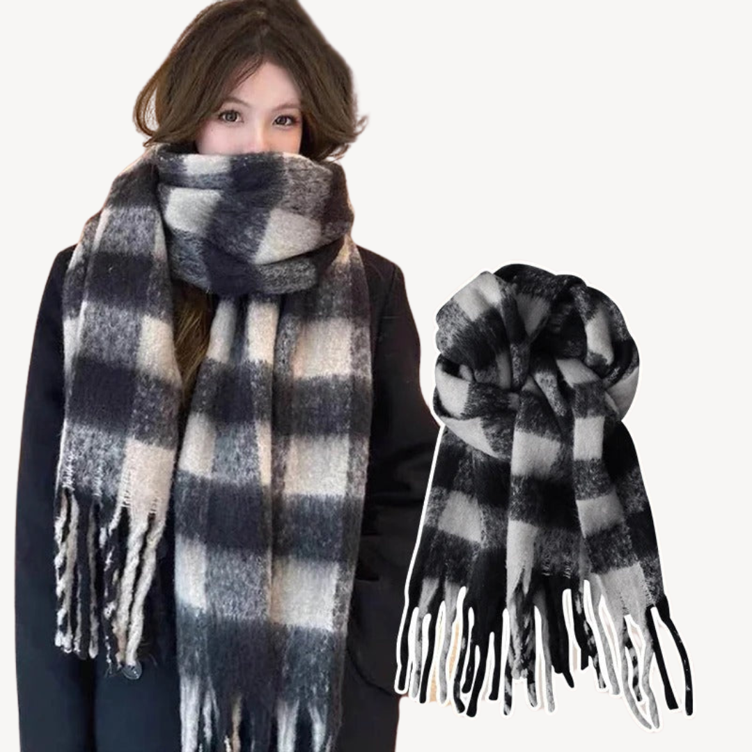 Classic Checked Wool Scarf