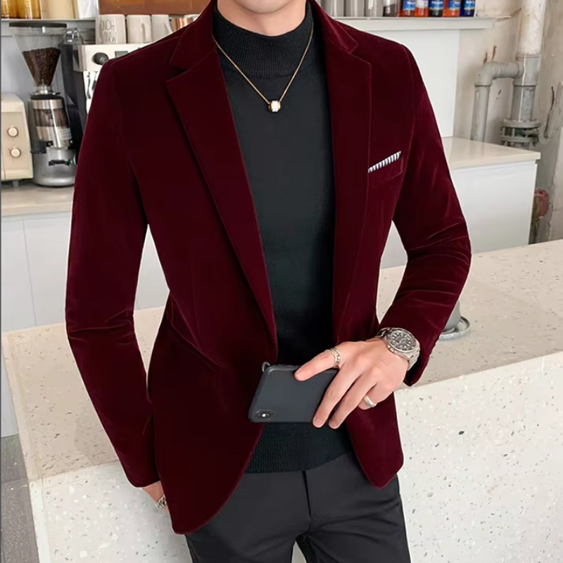 Men's Tailored Slim Line One Button Blazer