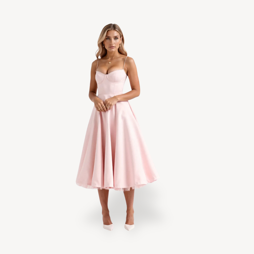 Casual Fit Midi Dress with Pockets for Women