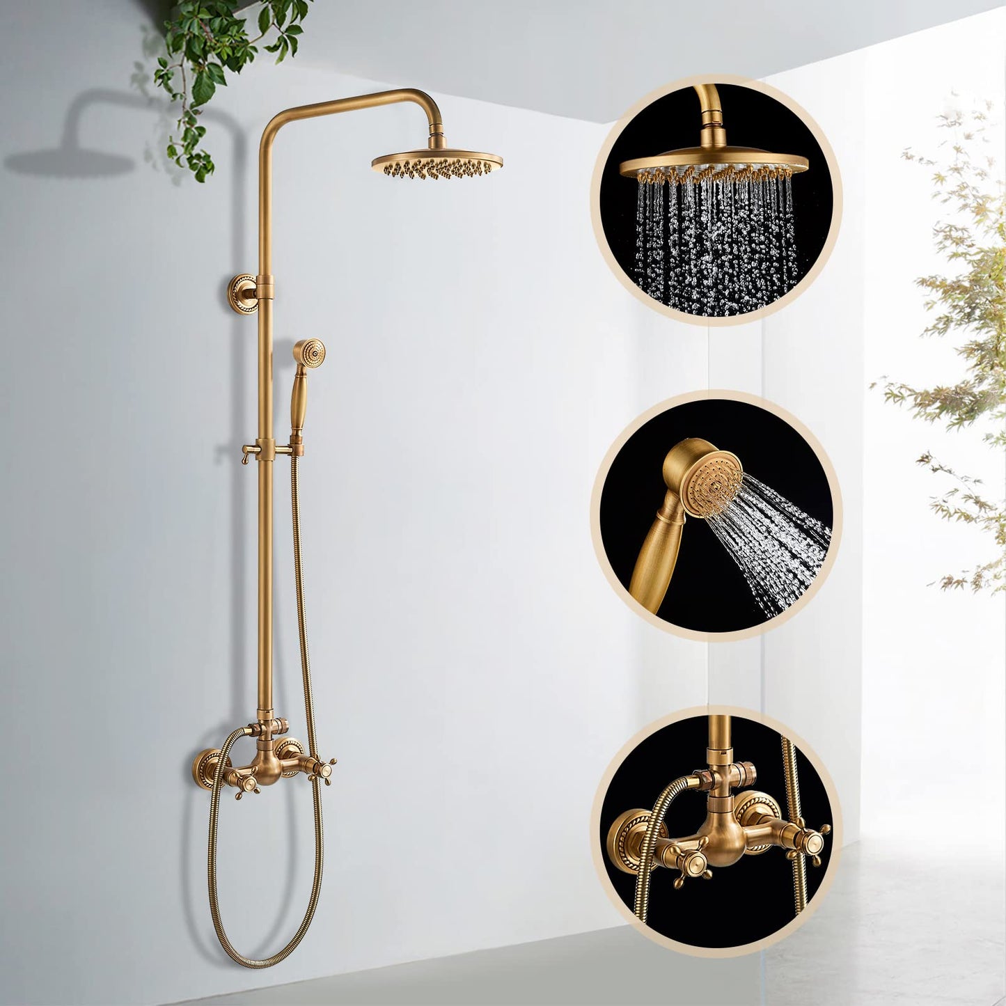 Premium Brass Adjustable Shower Head Set - OutfitLondon