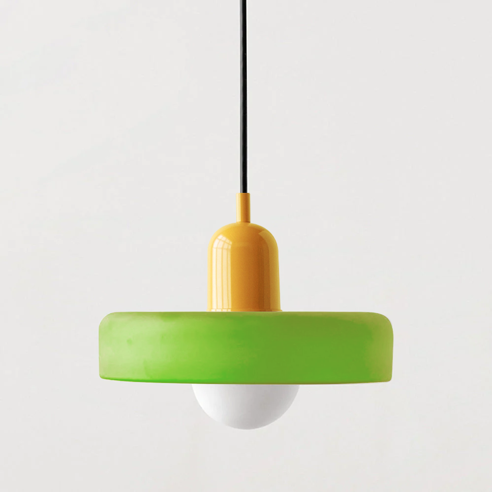 Vibrant Pendant Light With Adjustable Metal Arm