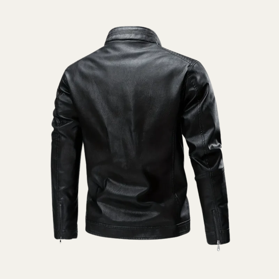 Men's Black Biker Leather Jacket