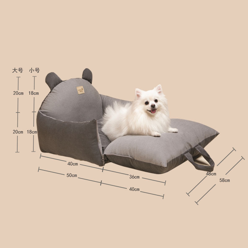 Bear Ears Pet Car Safety Bed Dog Car Seat Bed