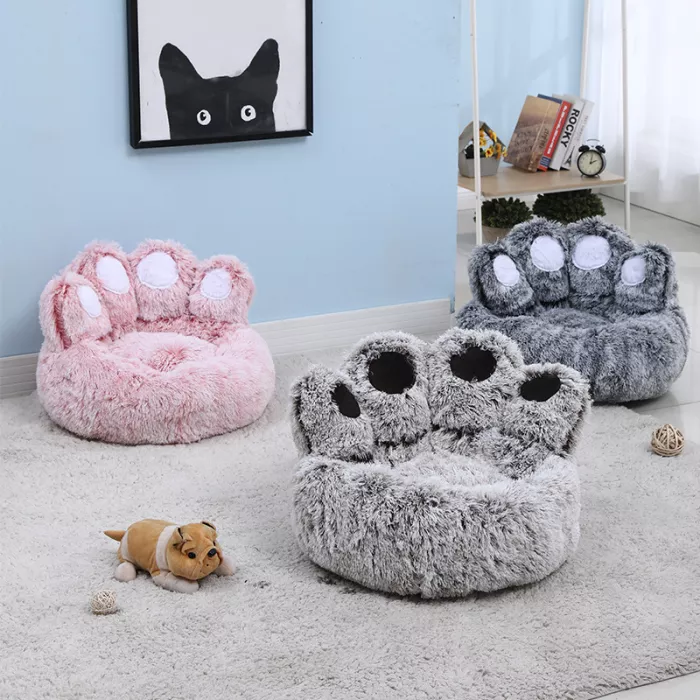 Bear Paw Calming Dog Bed AntiAnxiety Paw Bed
