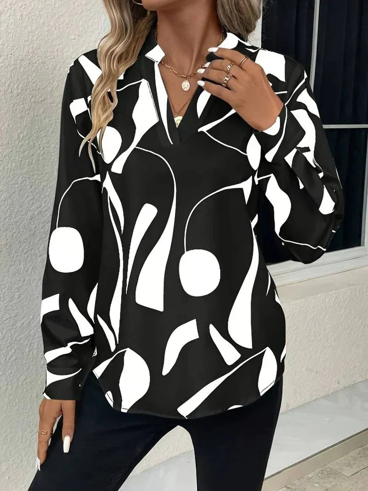 Fashionable Women's Graphic Long Sleeve Shirt