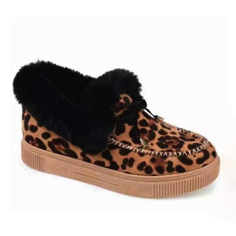 Suede Warm Flat Slip on Snow Boots Faux Fur Lined Loafer Shoes