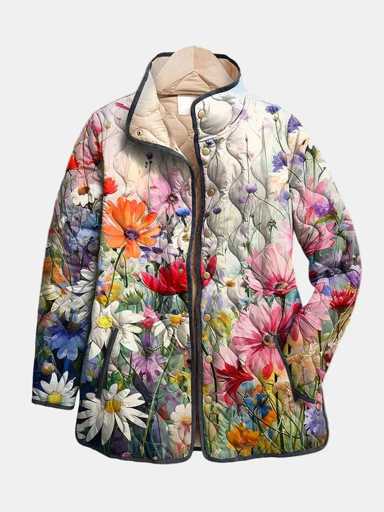 Classic Floral Quilted Coat
