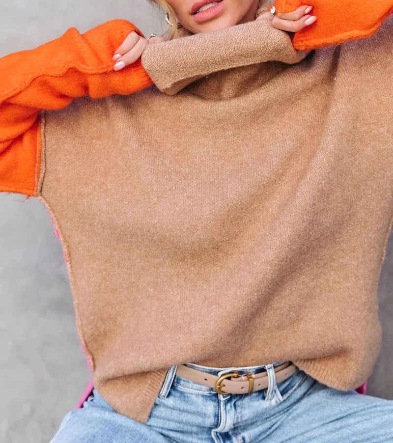 Soft Pink Warm Cable Knit Sweater