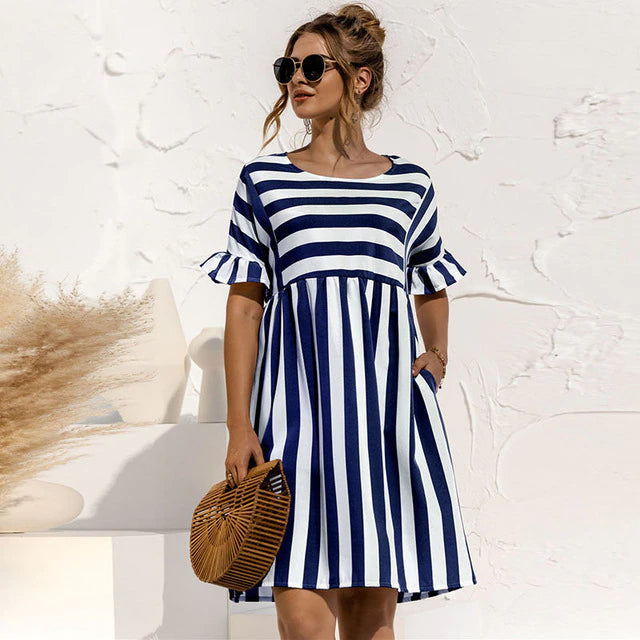 Comfortable Summer Striped Sundress for Women