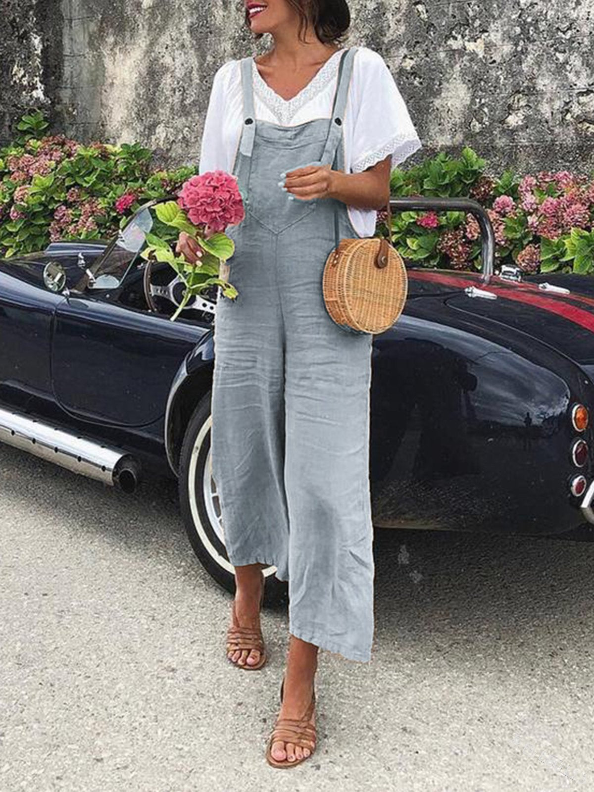 Relaxed Fit Blue Jean Jumpsuit for Ladies