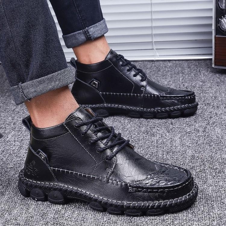 Tall Brown Leather Lace Up Ankle Boots