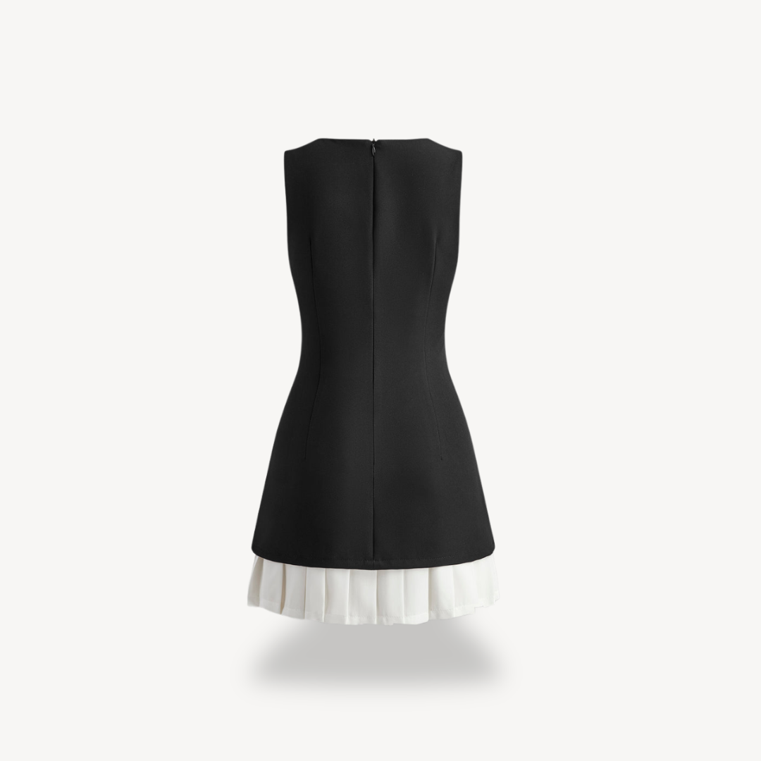 Summer Short Sleeveless Block Dress for Women