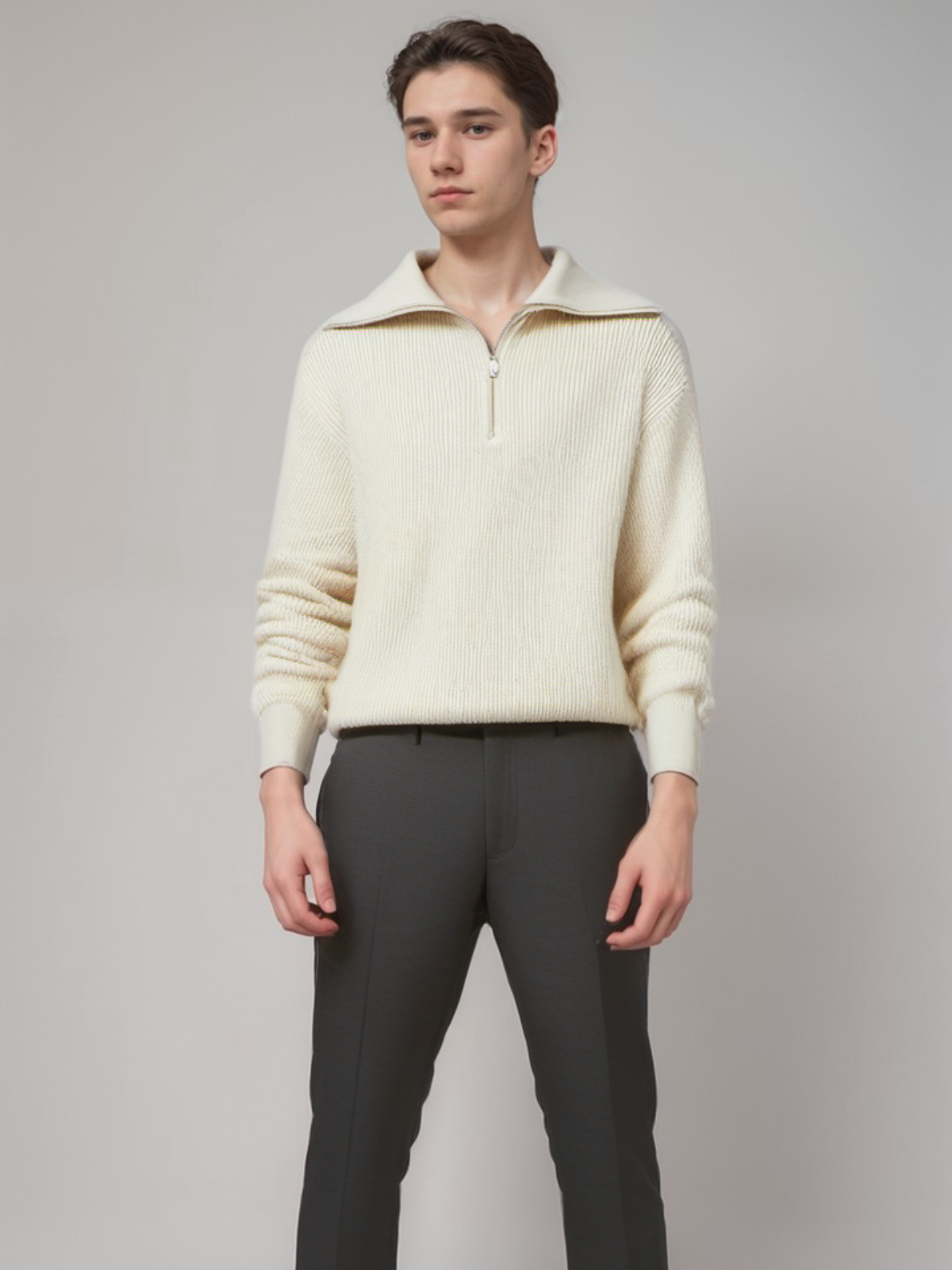 Cozy Mens Classic Stripe Crew Sweater