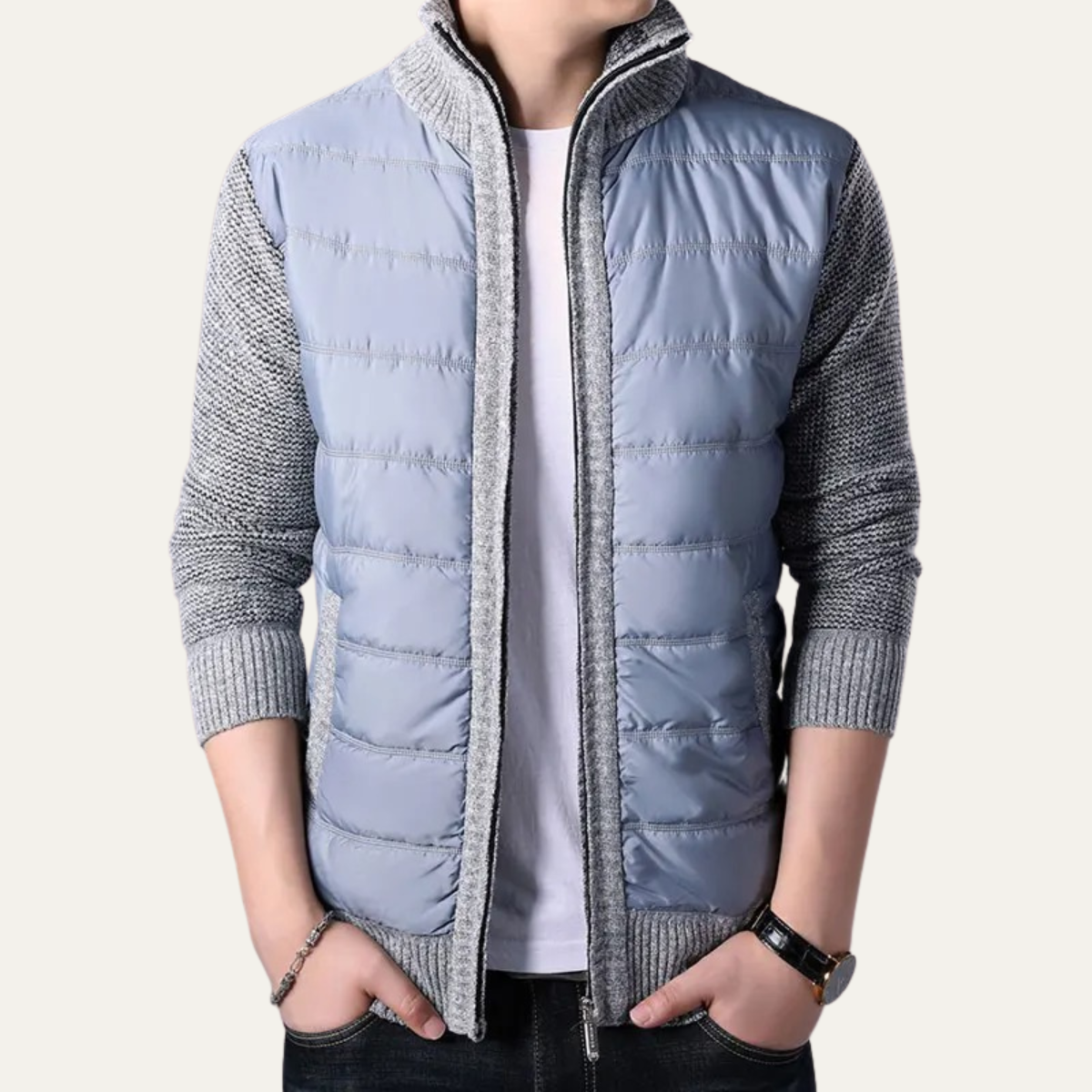 Warm Men's Zip Up Puffer Jacket