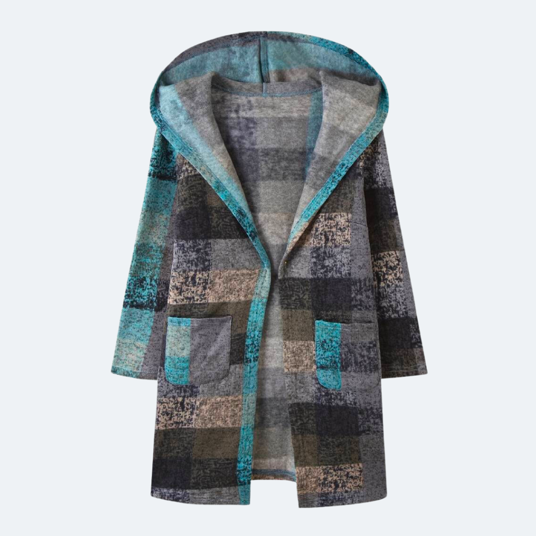 Warm Women's Plaid Hoodie Sweater Jacket