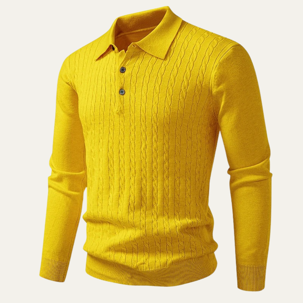 Classic Men's Button Knit Polo Jumper