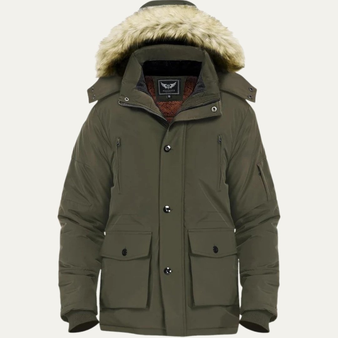 Warm Waterproof Men's Winter Coat with Hood