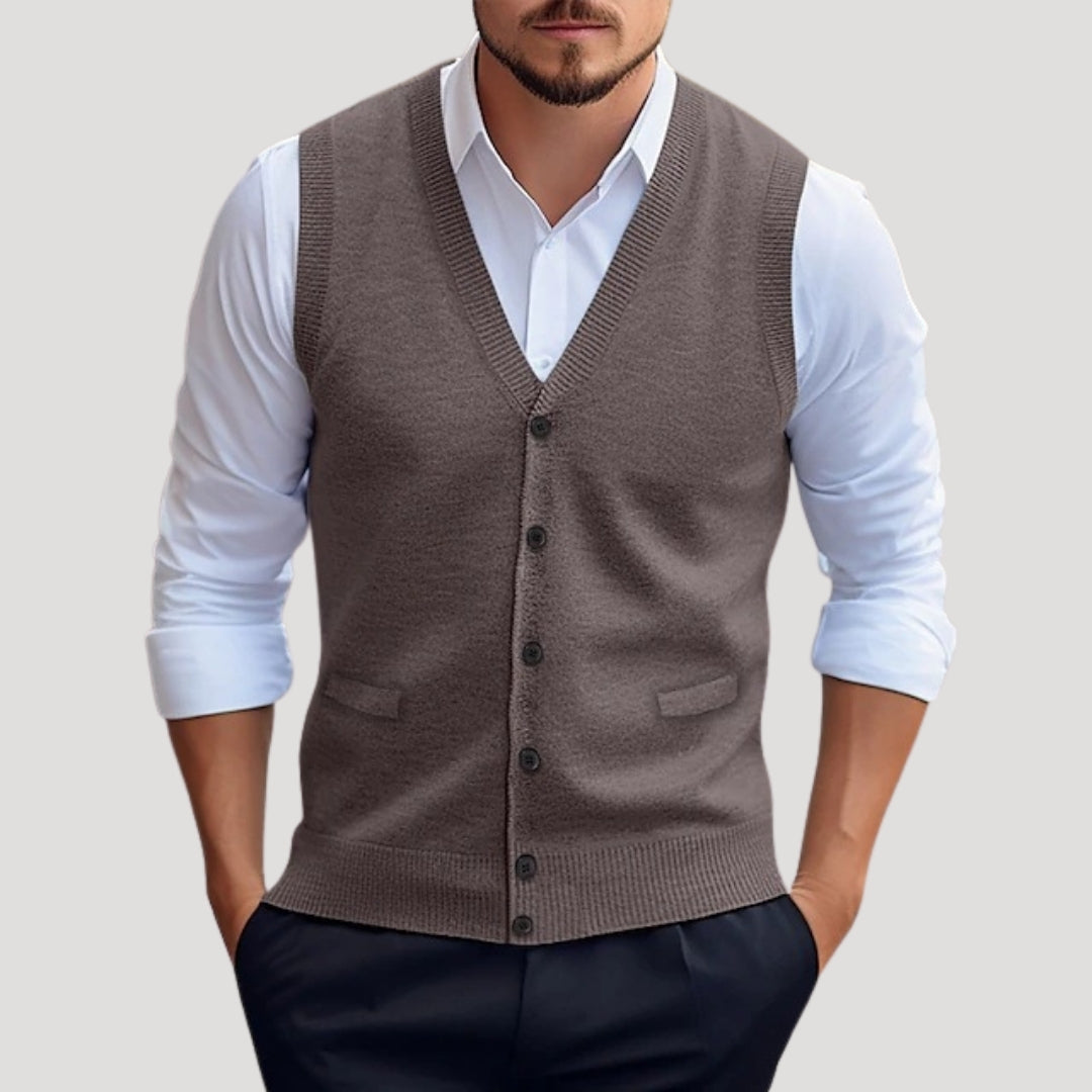 Classic Fit Crew Neck Vest