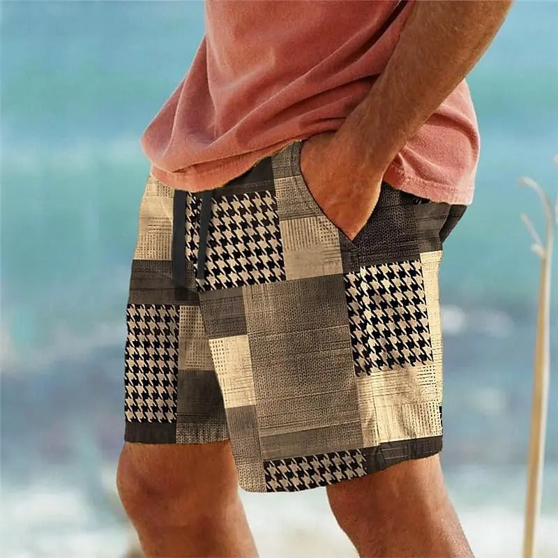 Vintage Patchwork Shorts with Fun Chicken Design
