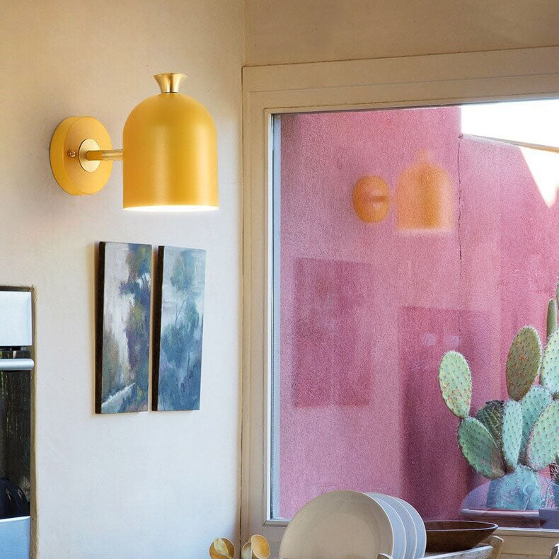 Thin Brushed Steel Round Wall Light Fixture