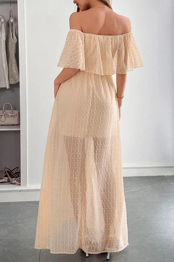 Chic Strapless Plain Maxi Dress