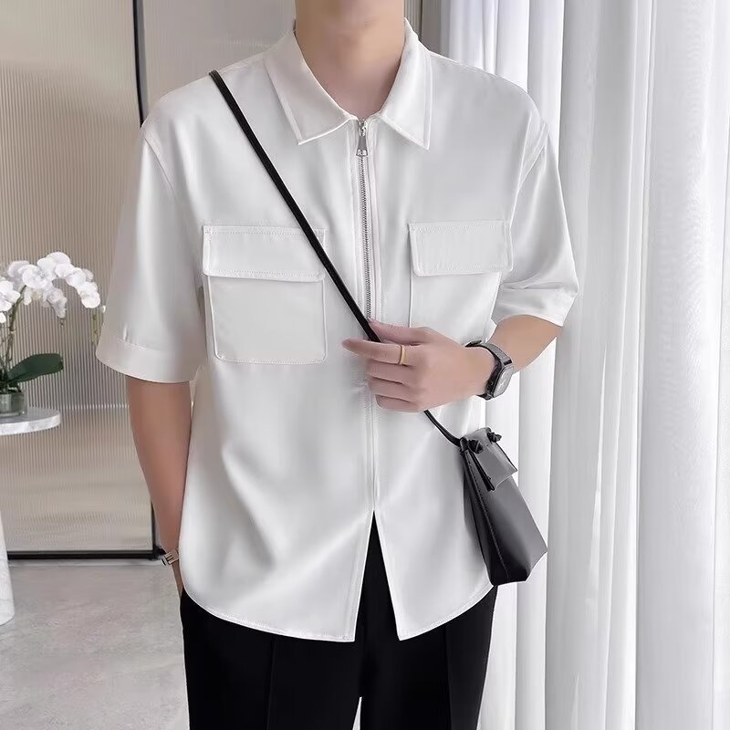 Comfortable Loose Fit Zip Up Casual Shirt