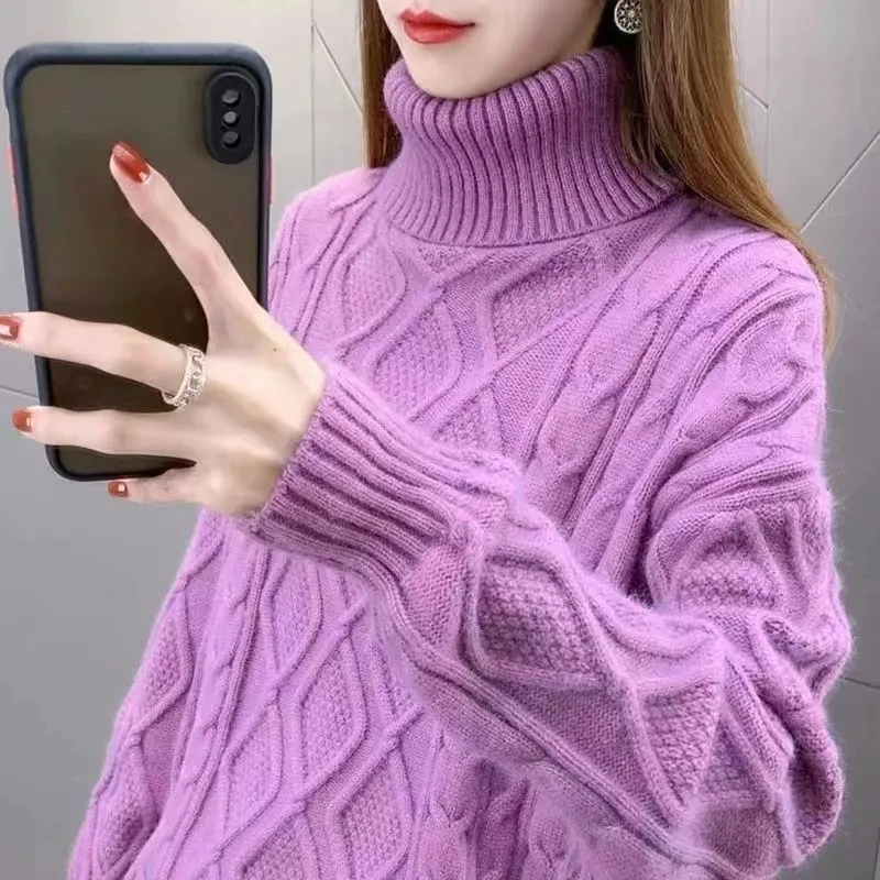 Soft Ladies Oversized Turtleneck Sweater