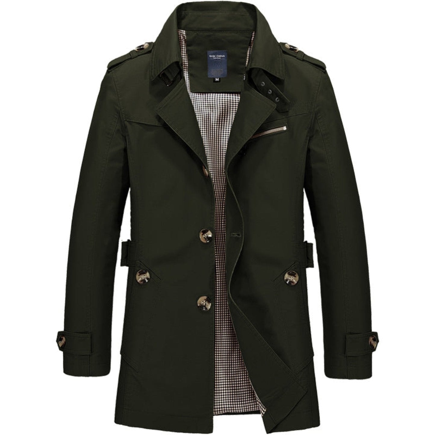Waterproof Mens Black Trench Coat