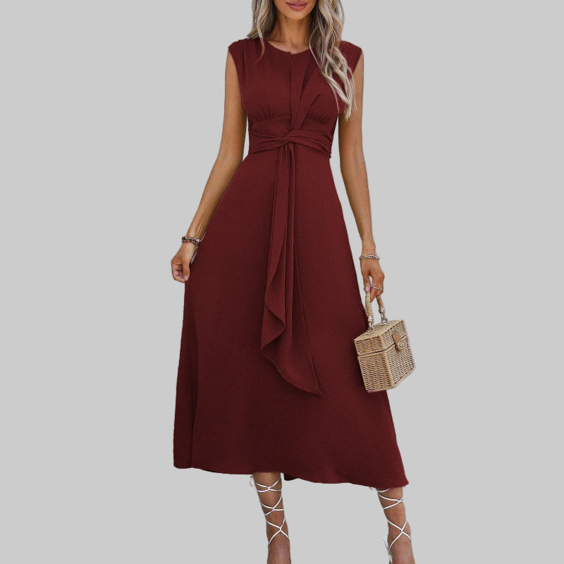 Chic Strapless Round Neck Maxi Dress