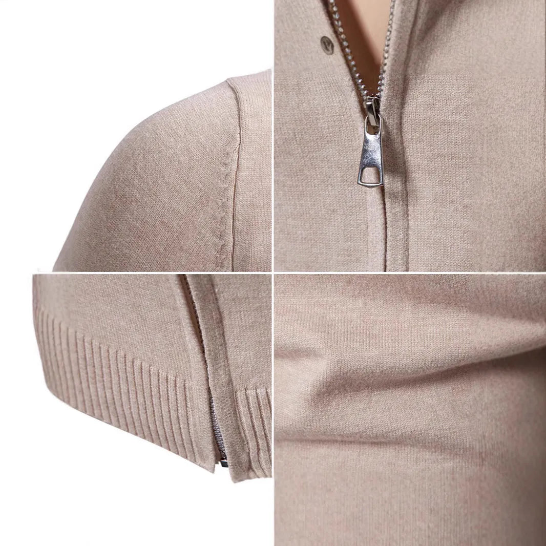 Classic Men's Beige Crew Neck Sweater