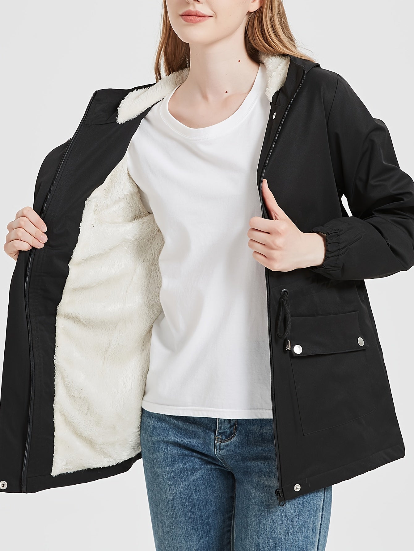 Soft Women's Fleece Winter Coat Jacket - OutfitLondon