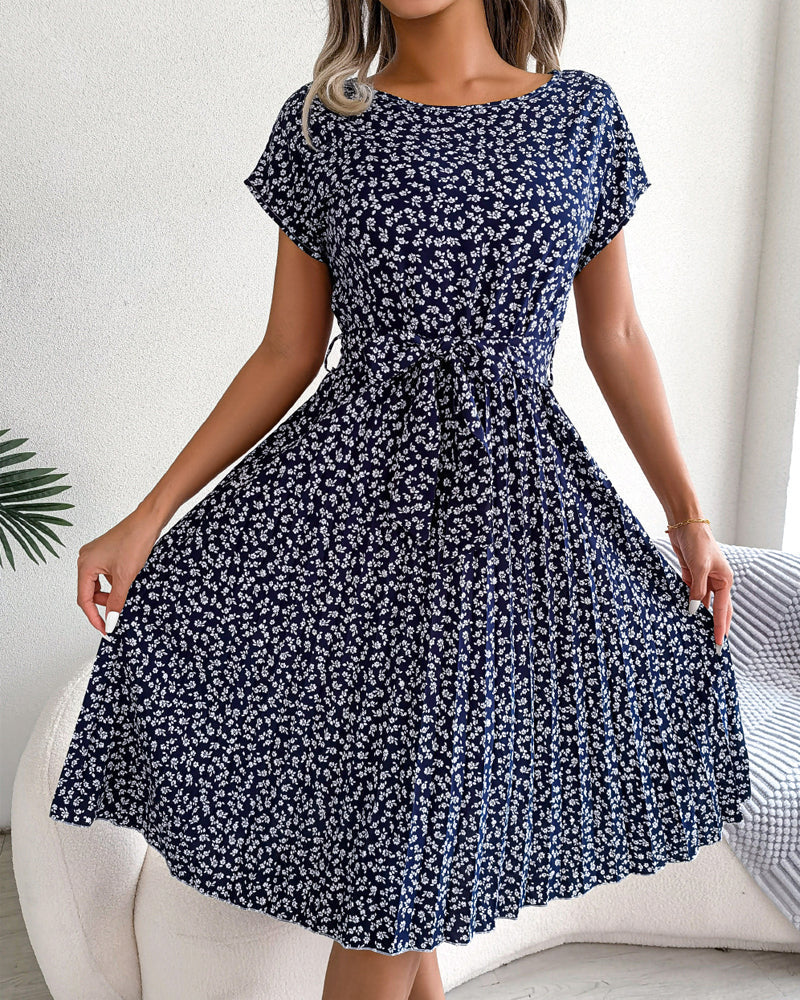 Casual Summer Dress for Women with Belted Waist