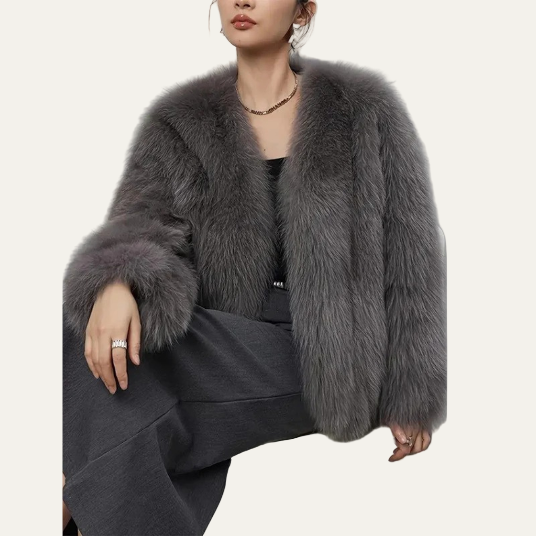 Short Faux Fur Waist Jacket