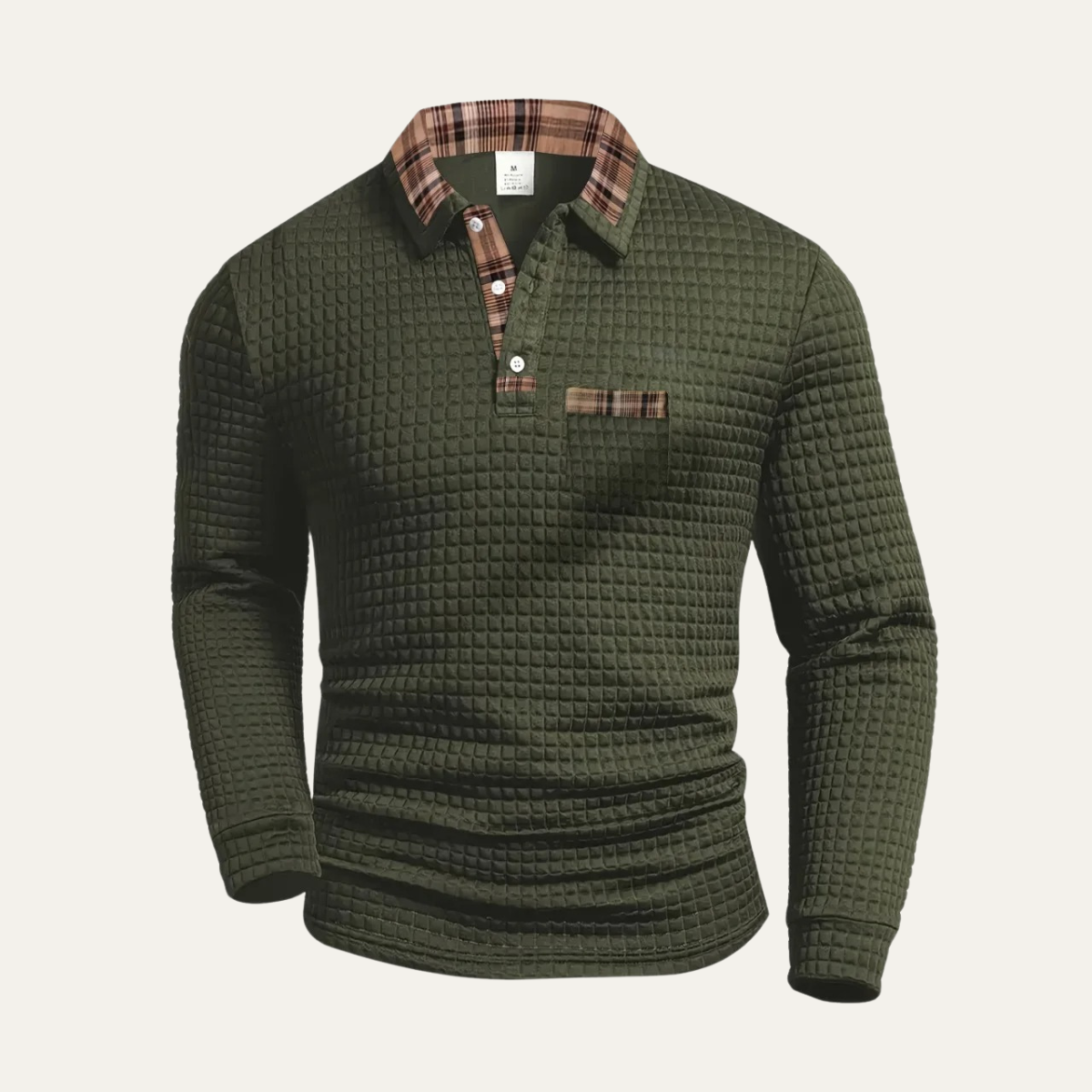Classic Men's Relaxed Fit Waffle Polo Sweater