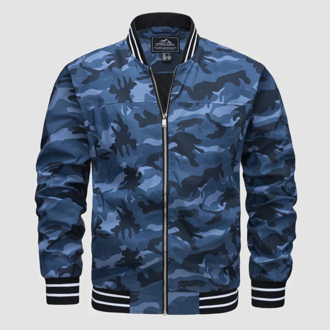 Men's Vintage Style Stripe Bomber Jacket