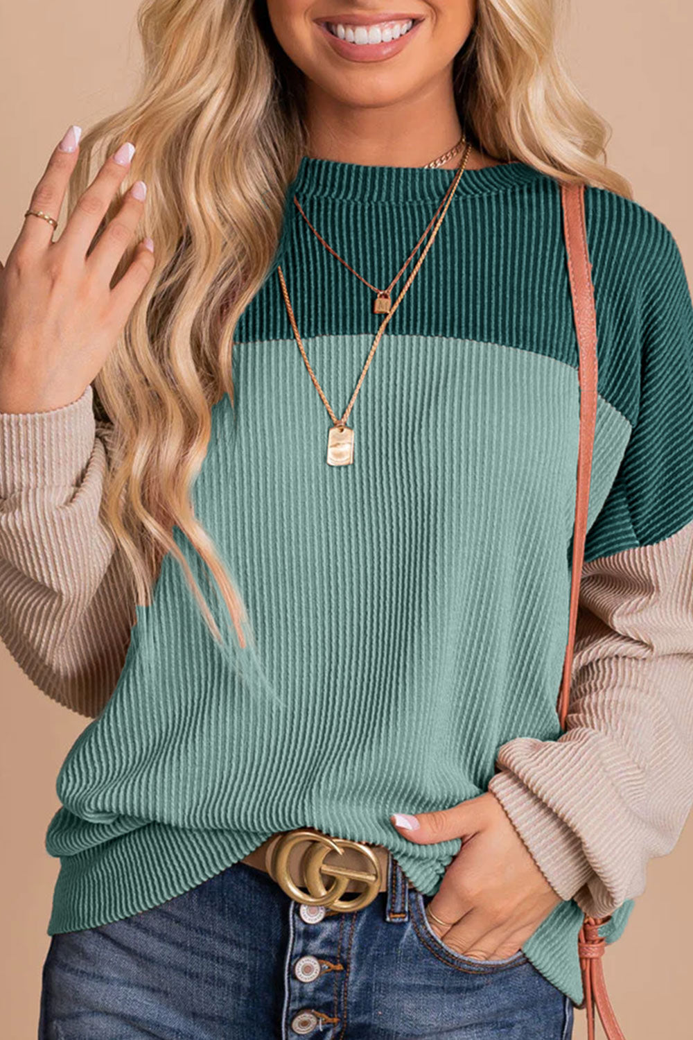 Cozy Thermal Crew Neck Sweater for Ladies