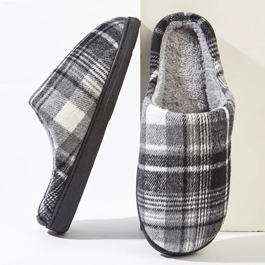 Warm Mens Plush Slippers