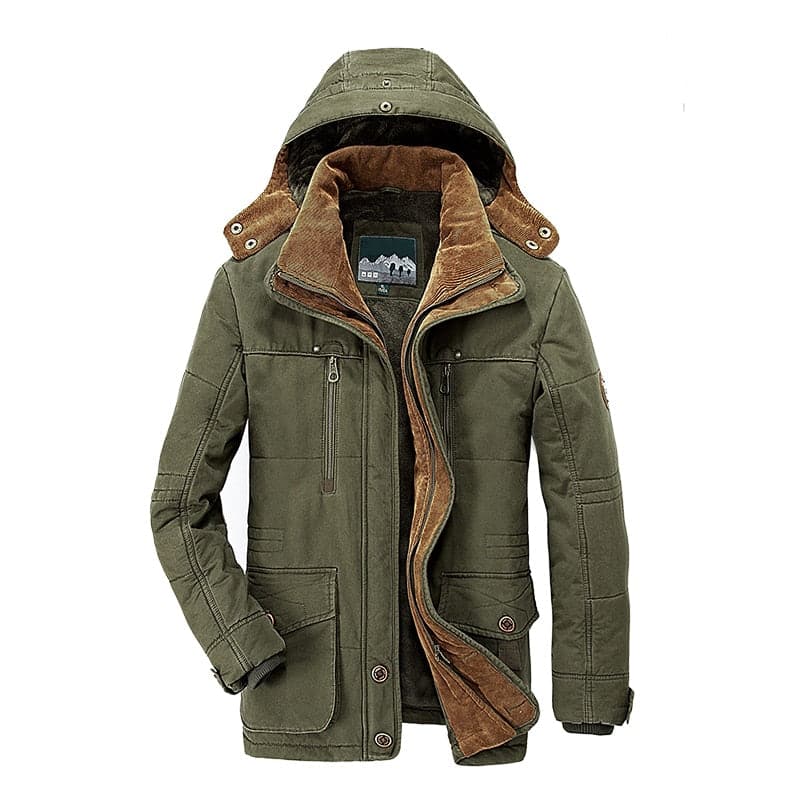 Warm Insulated Multi-Pocket Parka Jacket