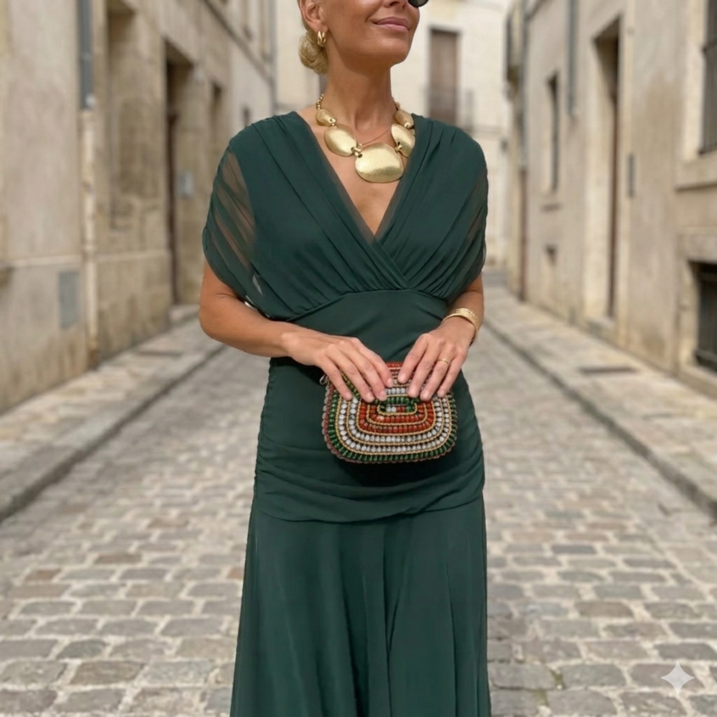 Chic Cold Shoulder Long Evening Dress