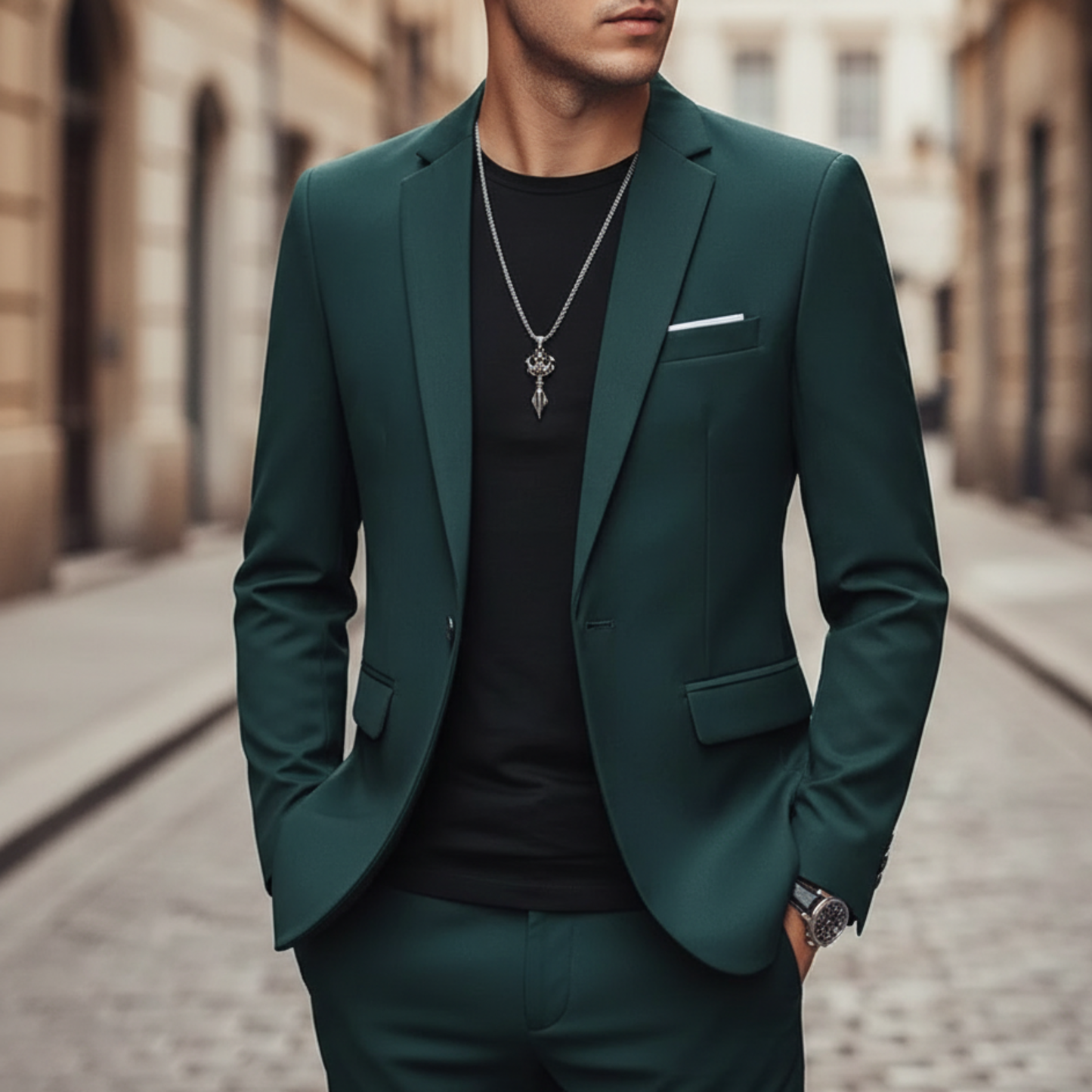 Classic Fit Mens Blazer Single Button Jacket