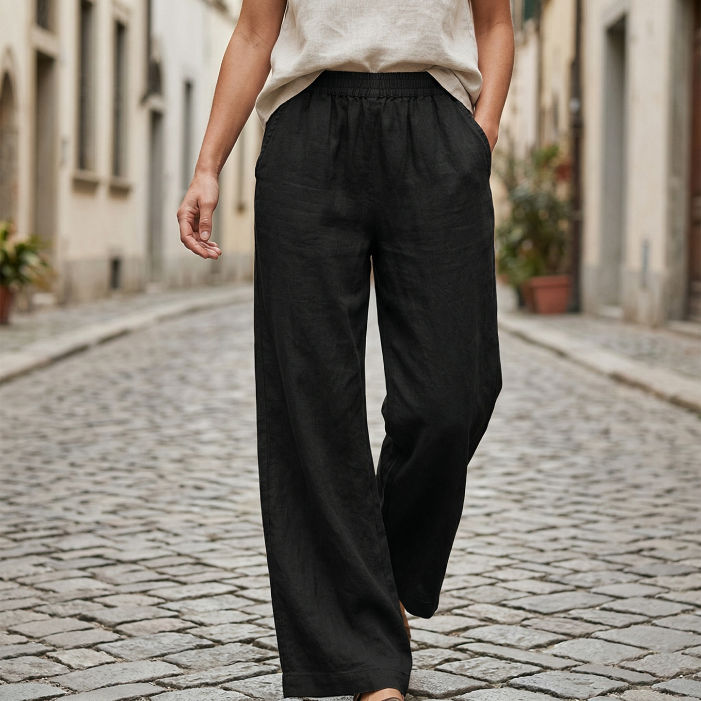 Comfortable Women's Loose Fit Elastic Waist Pants