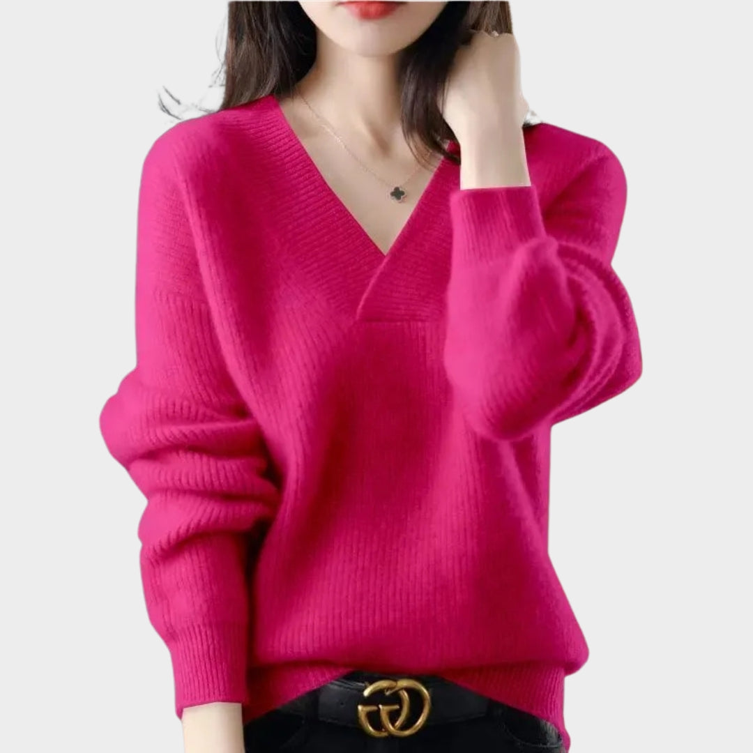 Soft Women's Relaxed Fit V-Neck Sweater